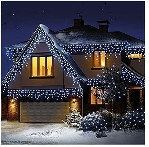 480 LED Snowing Icicle White Lights Christmas Lights with Timer