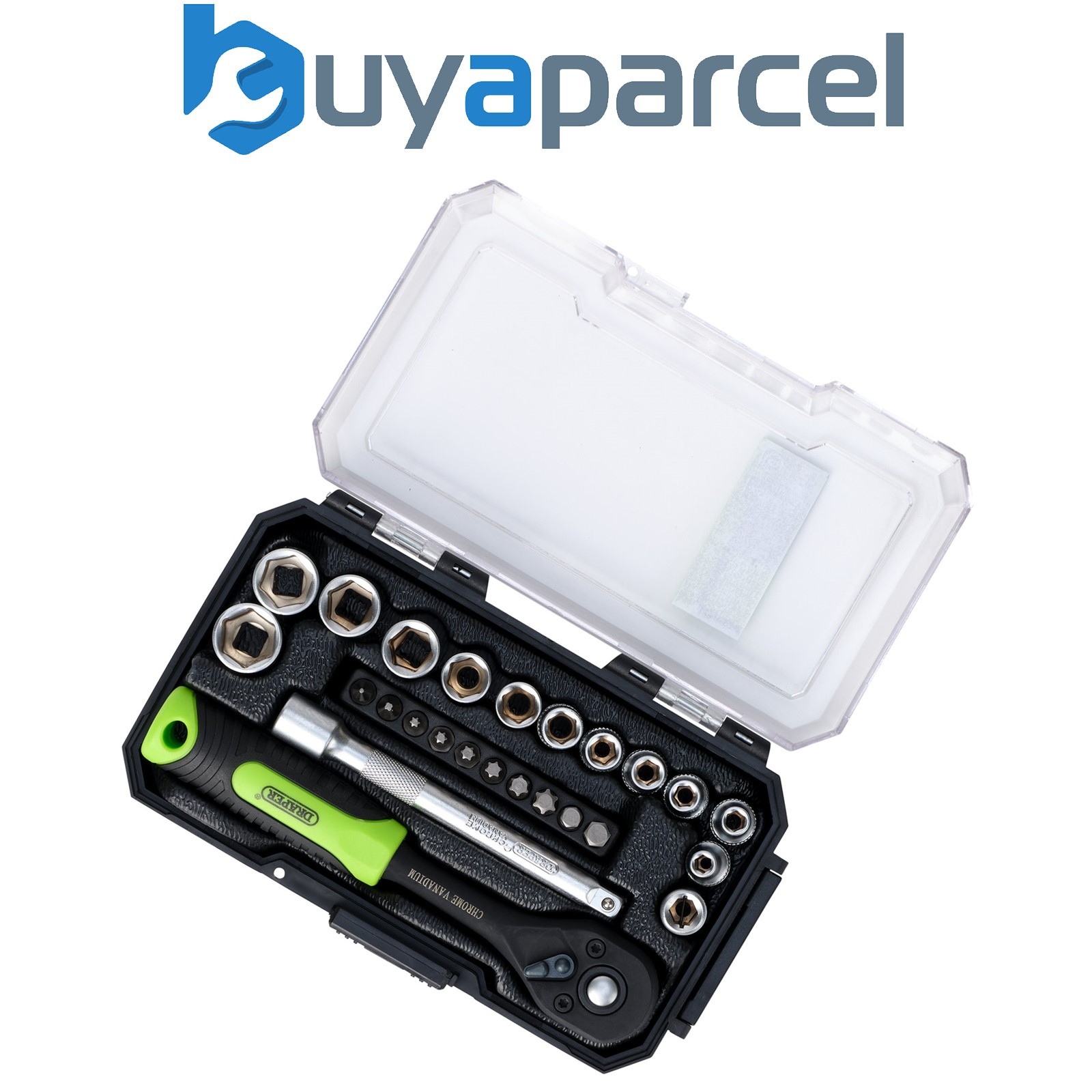 Draper 24233 Draper HI-TORQ Metric Socket and Bit Set, 1/4" Sq. Dr. (25 Piece)