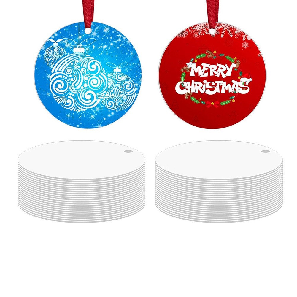 36 Pcs Metal Sublimation Ornament Blanks,Sublimation Christmas Ornament5072