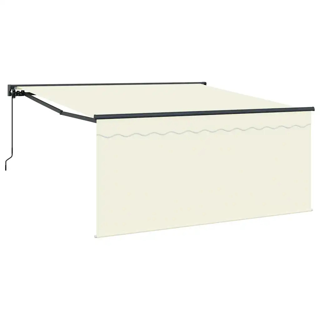vidaXL Retractable Awning Cream 350 x 250 cm Polyester and Aluminium, Adjustable