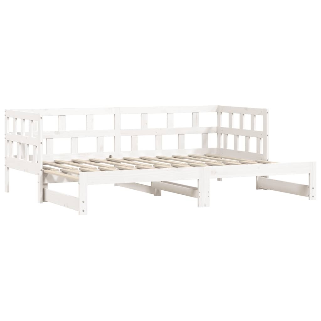 Daybed Sofa Bed Guest with Trundle White 80x200 cm Solid Wood Pine vidaXL