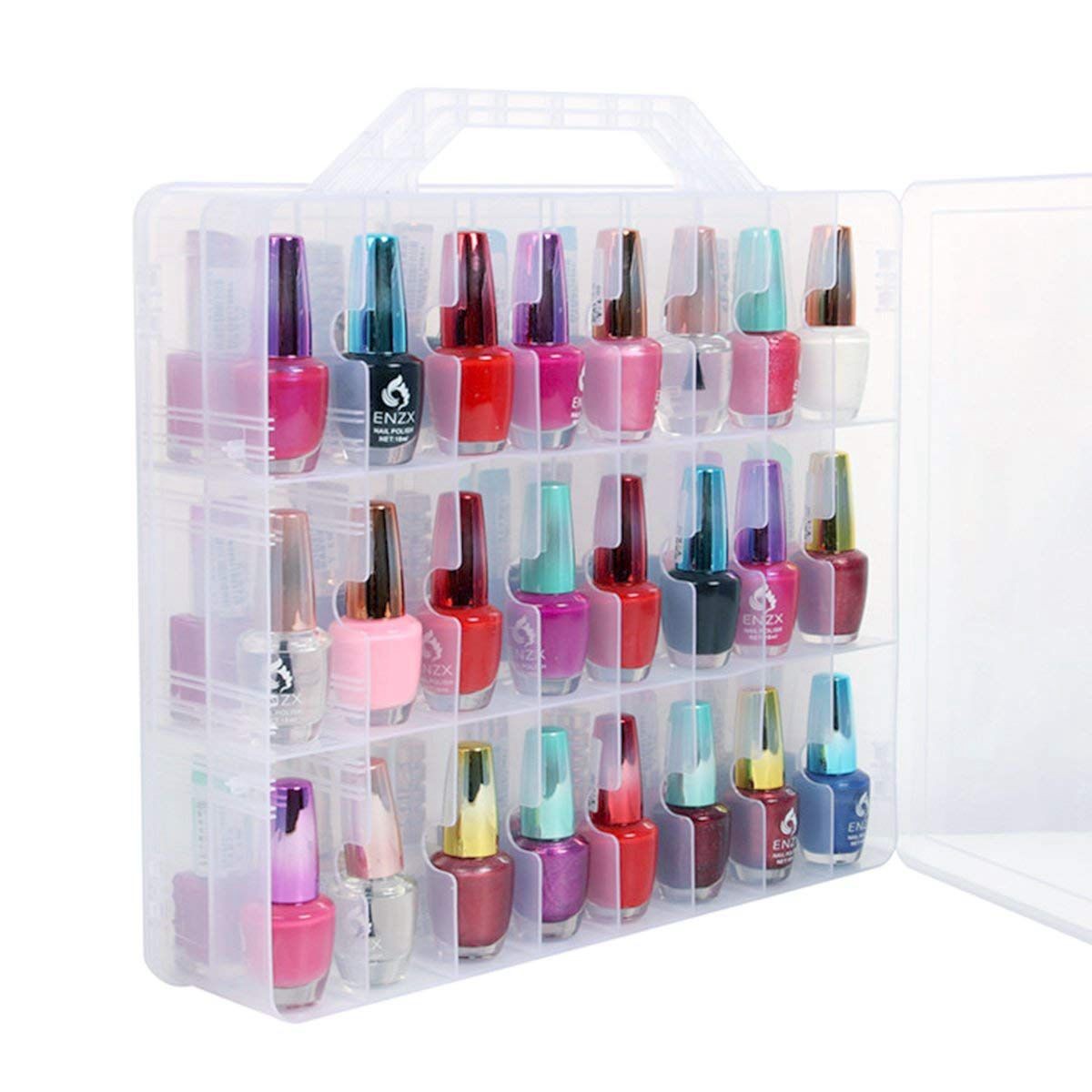 3X(Nail Polish Organizer Holder,Portable Universal Clear Side Organizer9715
