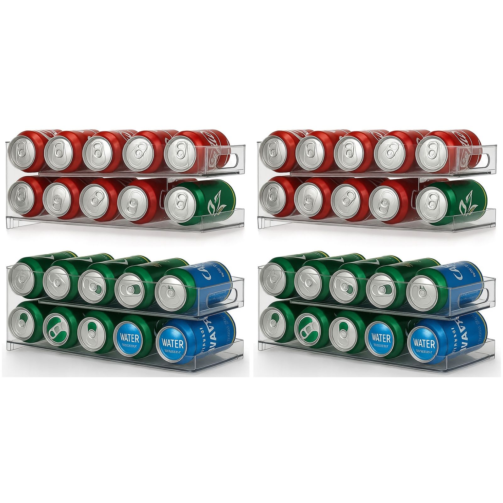 4X Refrigerator Can Organizer 150, 200, 250, 330ML Drink Can Dispenser