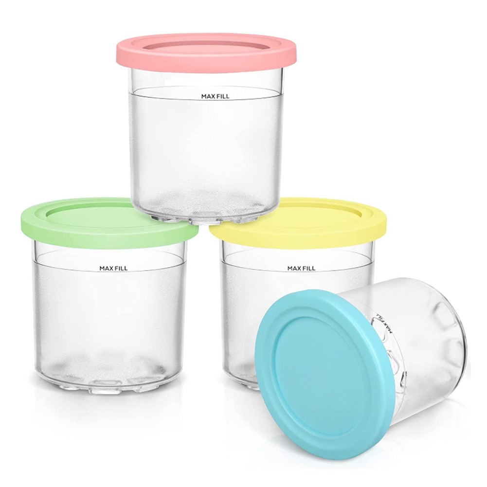 4PCS Ice Cream Pints and Lids for Creami NC301 NC300 NC299AMZ Series8912