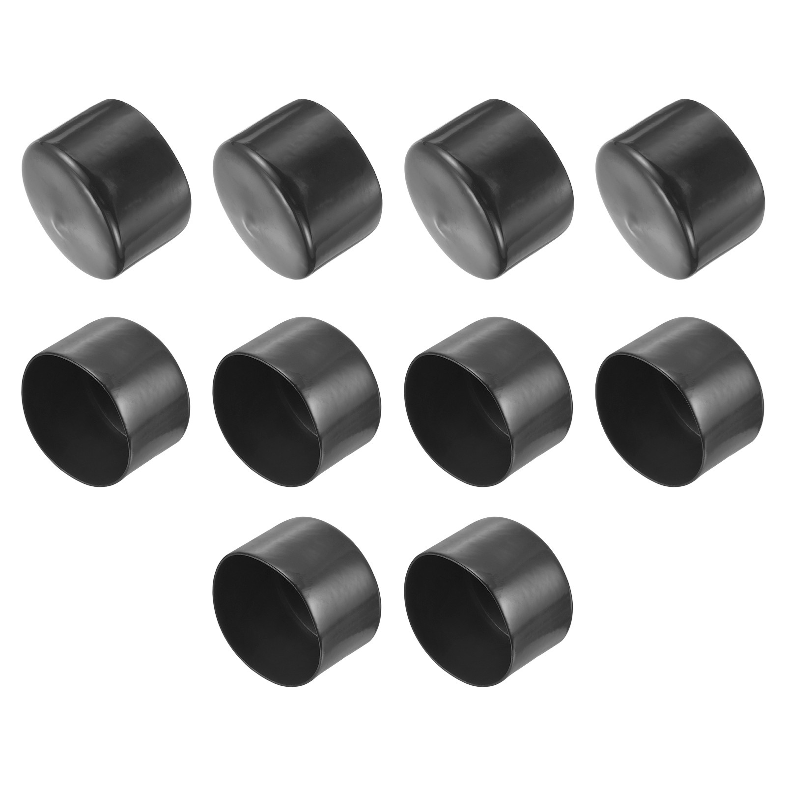 10pcs Rubber End Caps 65mm ID Round Tube Bolt Cap Screw Protectors Dark Gray