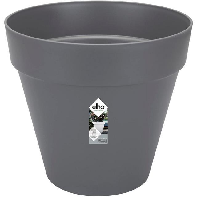 ELHO LOFT URBAN ROUND FLOWER PLANT POT WITH WHEELS GARDEN - 40CM ANTHRACITE