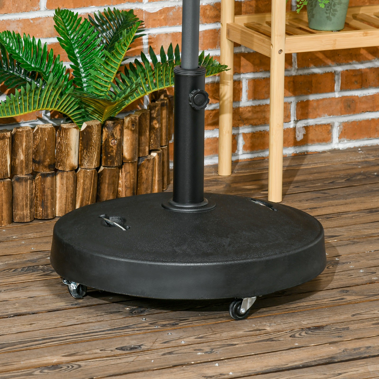 25kg Resin Garden Parasol Base Holder, Round Outdoor Market Umbrella Stand