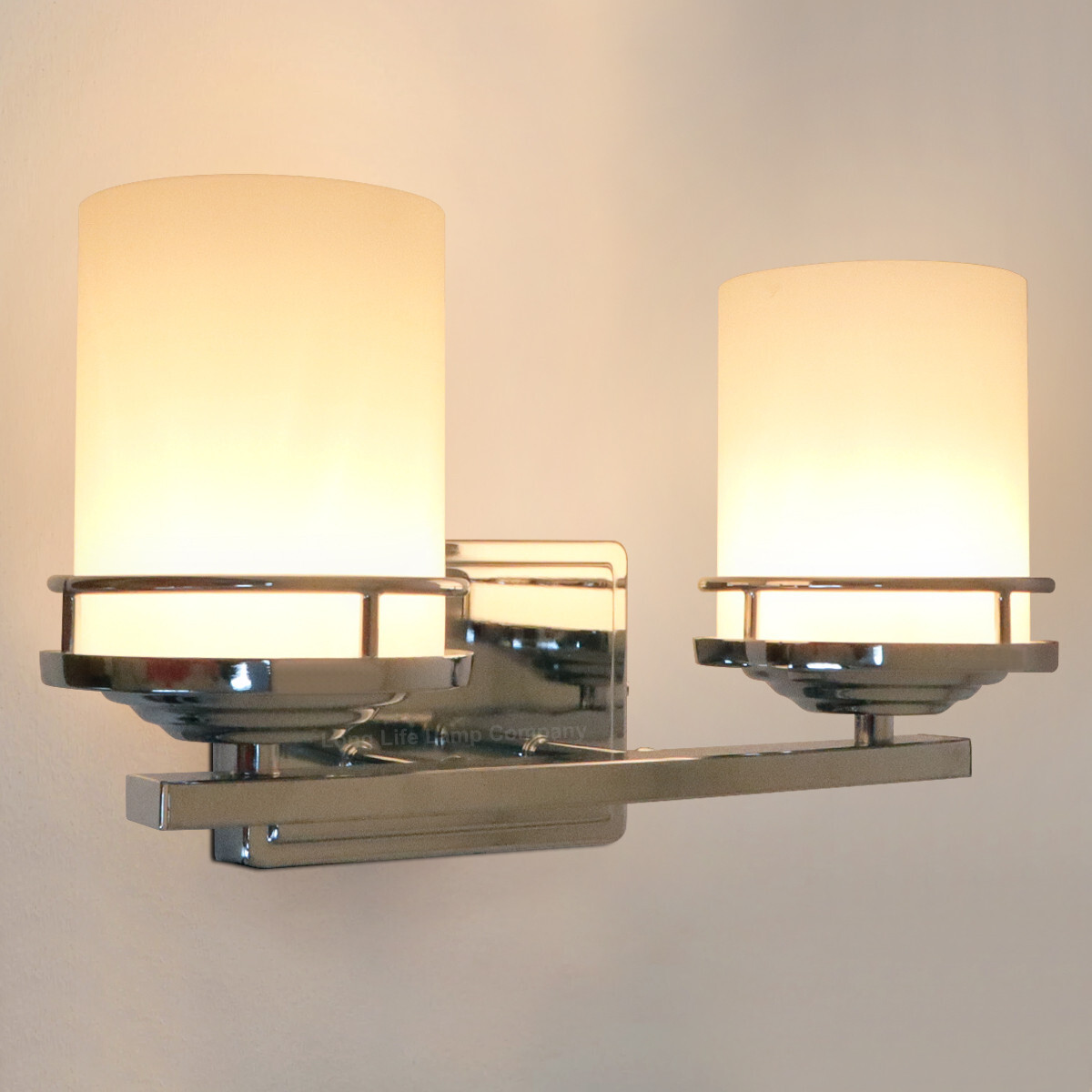 Modern Indoor Double Frosted Glass Chrome IP44 Wall Light H3101 With LED G9