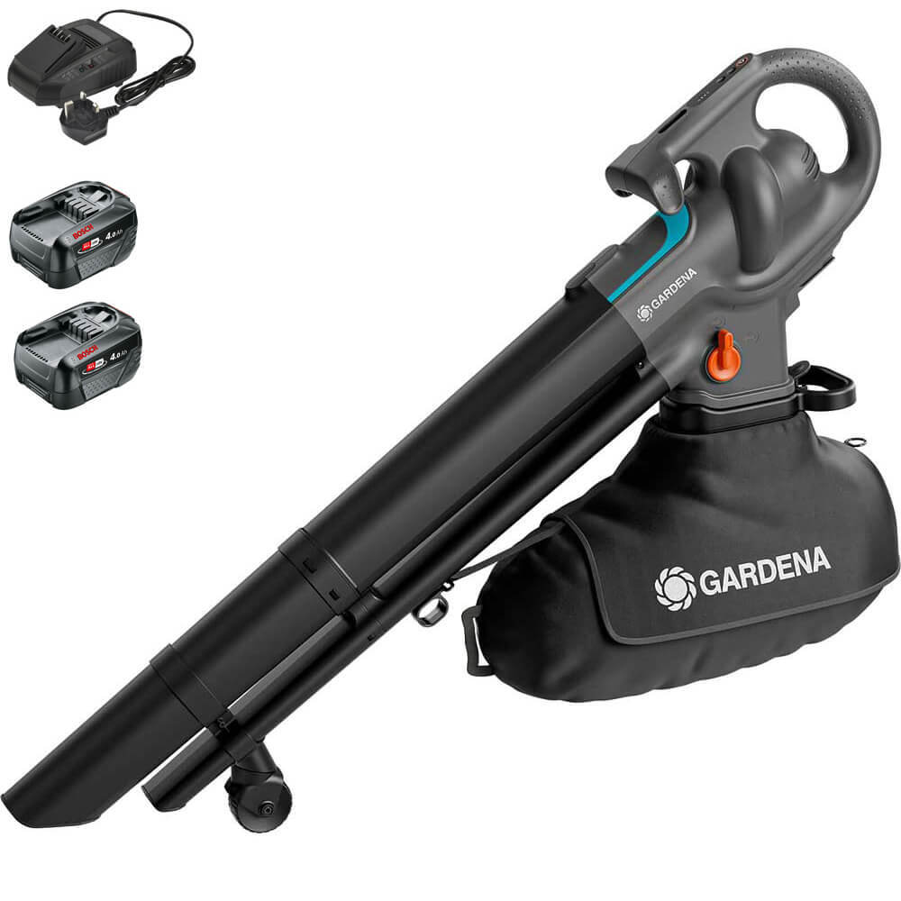 Gardena POWERJETCOLLECT P4A 18v Cordless Garden Leaf Blower and Vacuum 2 x 4ah L