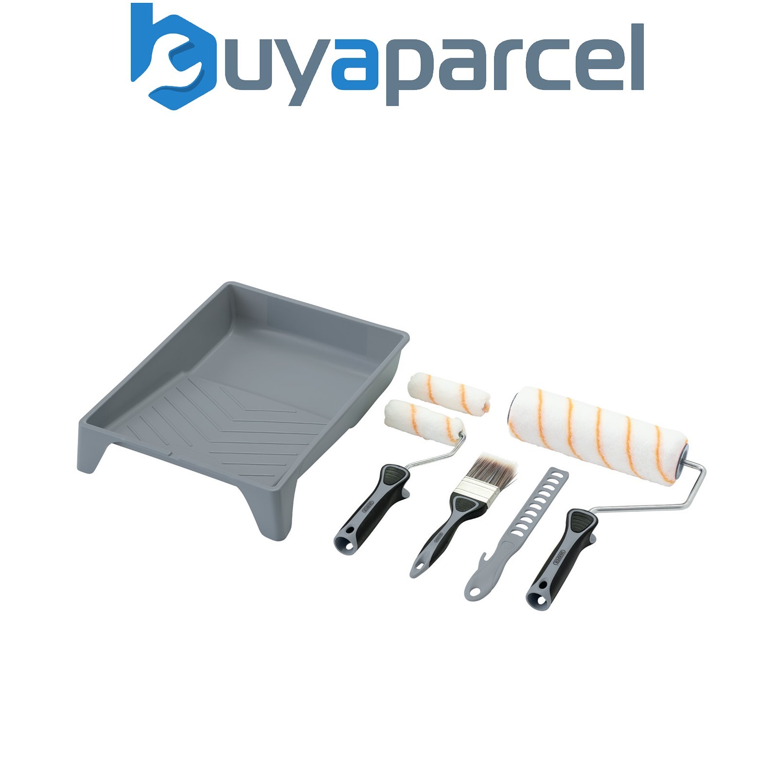 Draper 20787 Medium Pile Polyester Paint Roller and Brush Set with Soft Grip (8