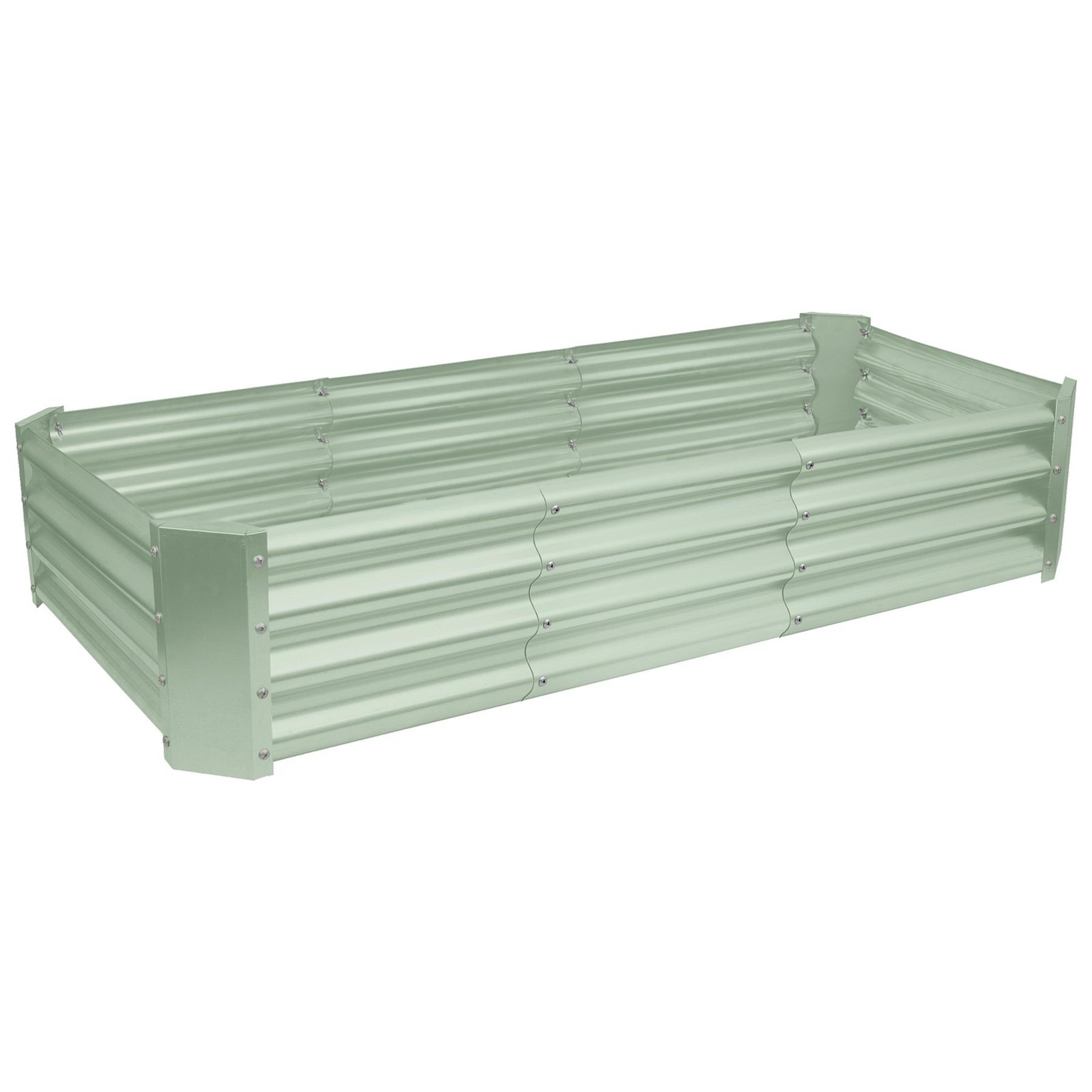 1x Green 180cm x 90cm Rectangle Galvanised Steel Raised Garden Bed Planter Box