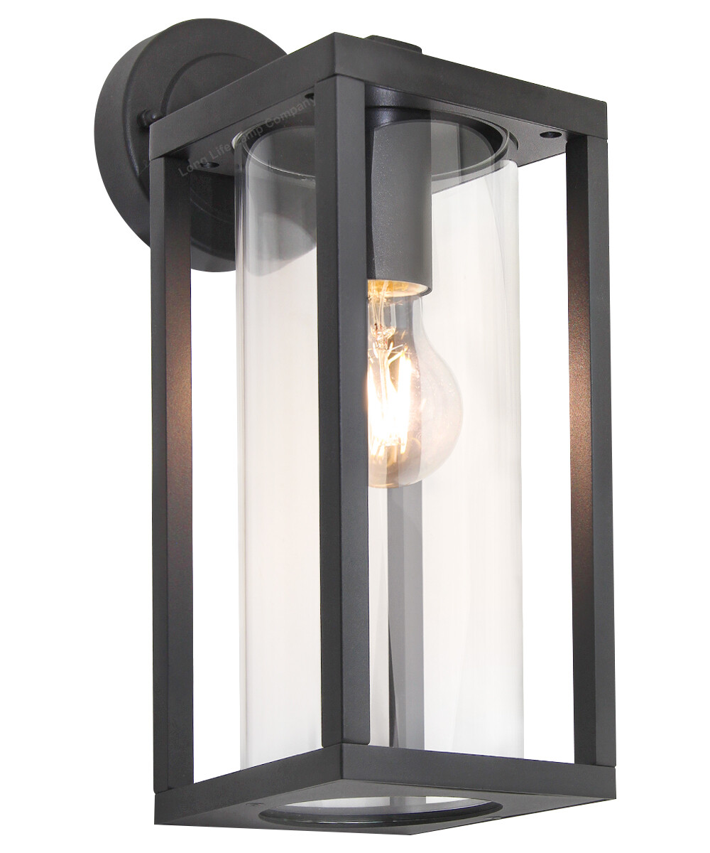 LED Rectangular Outdoor Wall Light Clear Metal Lantern Garden Wall Lamp ZLC340