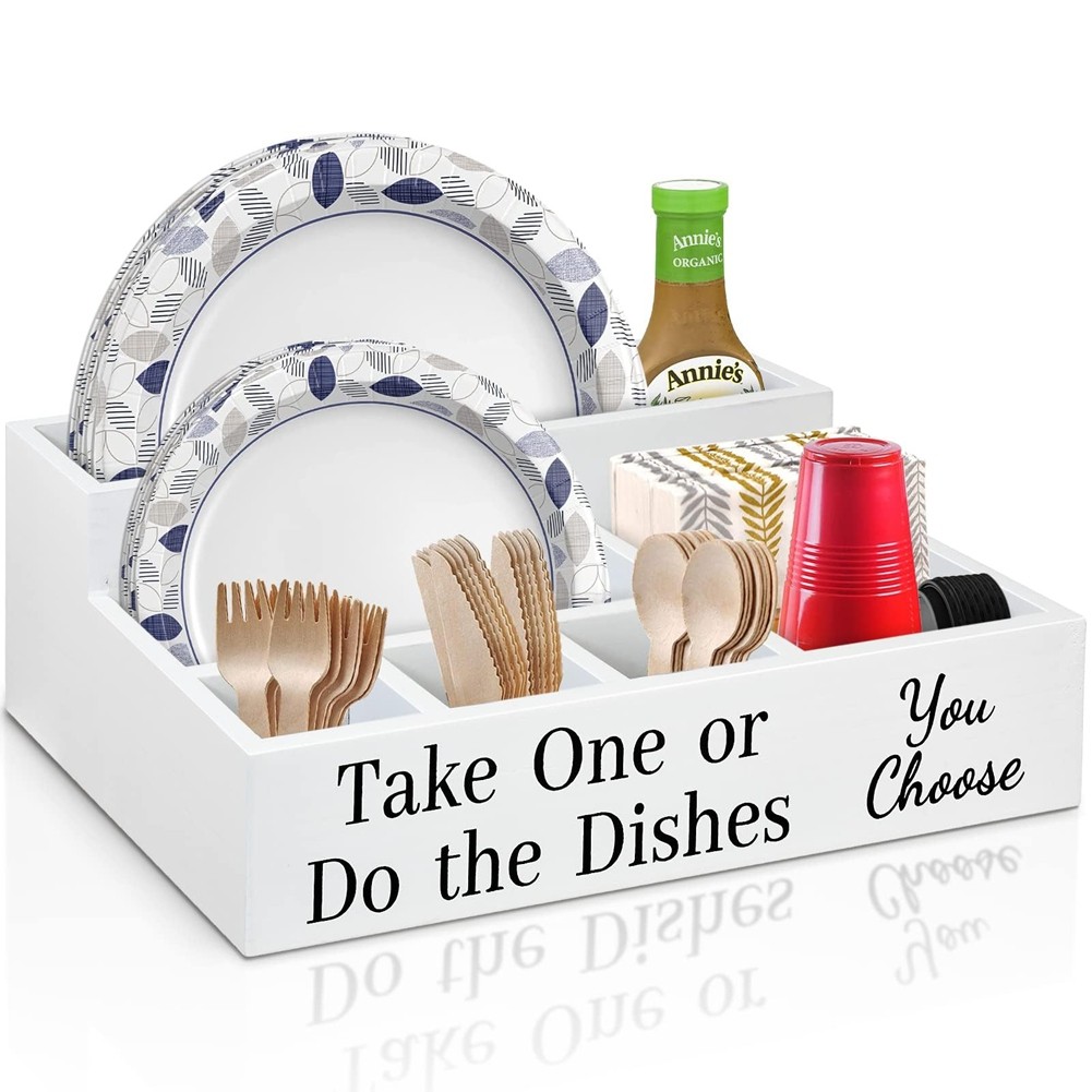 Plate Holders for Kitchen Counter, Disposable Coffee Cup Dispenser Lid5838