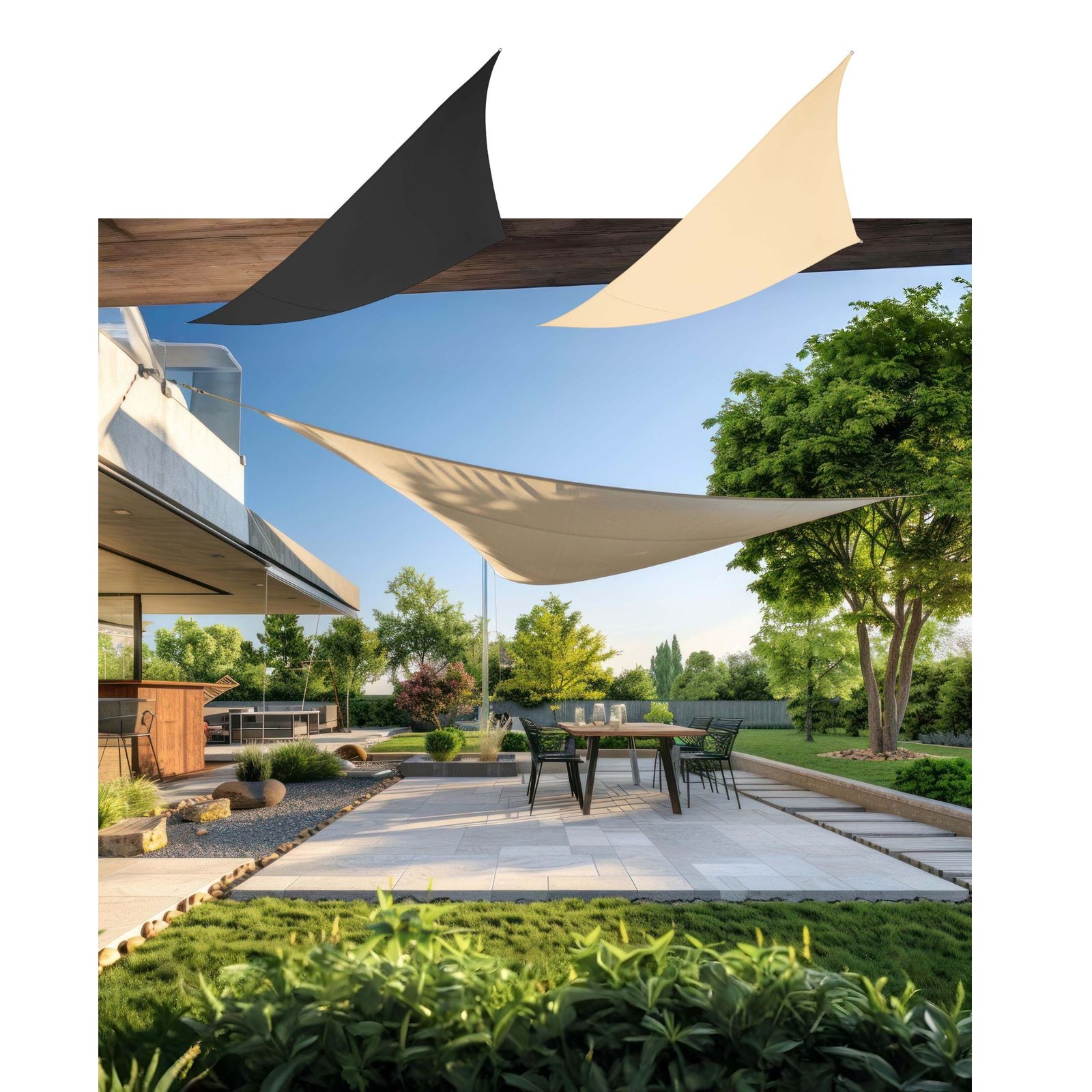 6x Awning Screen Sun Protection Wind UV Triangle Triangular
