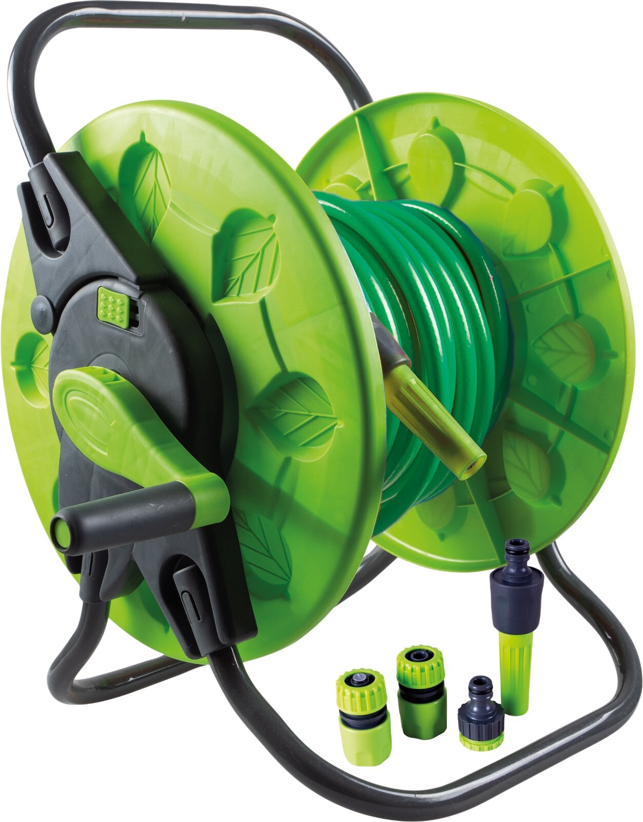 Cart Reel Hose Pipe Green Freestanding Compact Garden Outdoor Storage - 50m