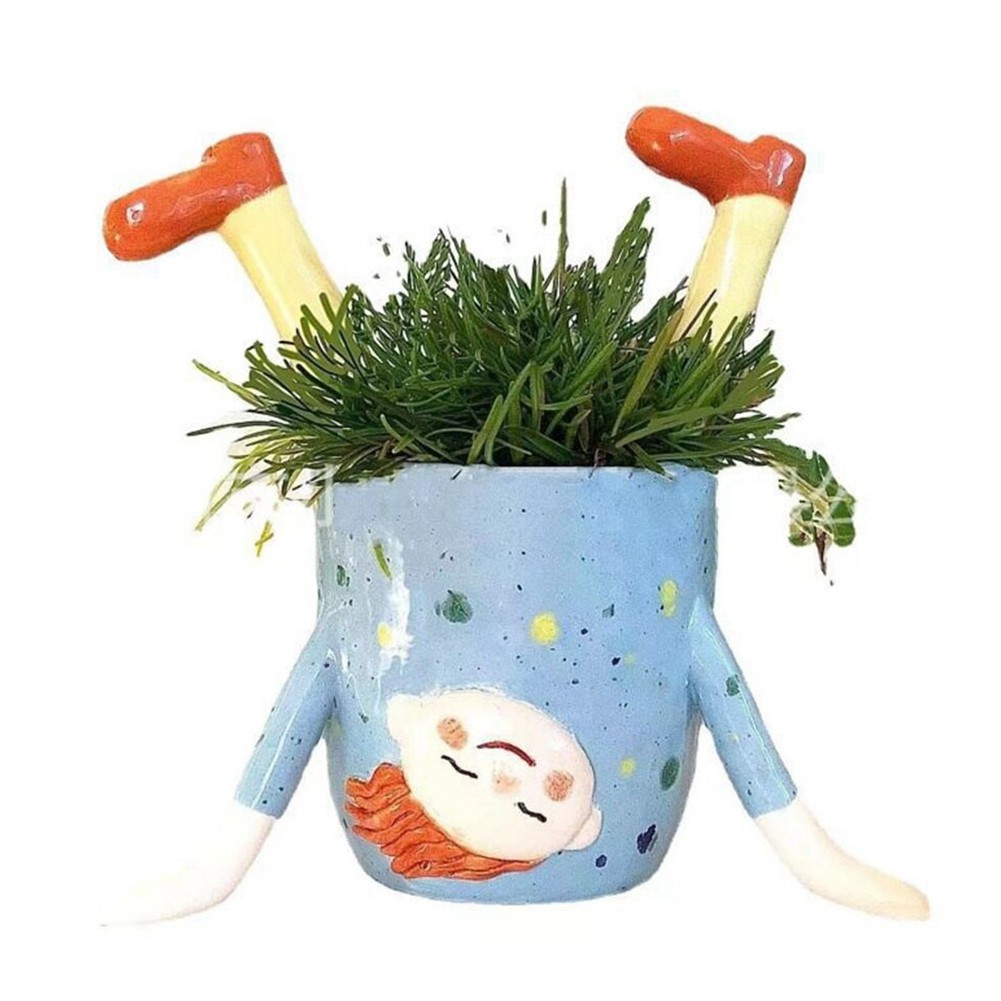 2X(Inverted Girl Flower Pot Flower Pot Indoor Outdoor Plant Container Home2245