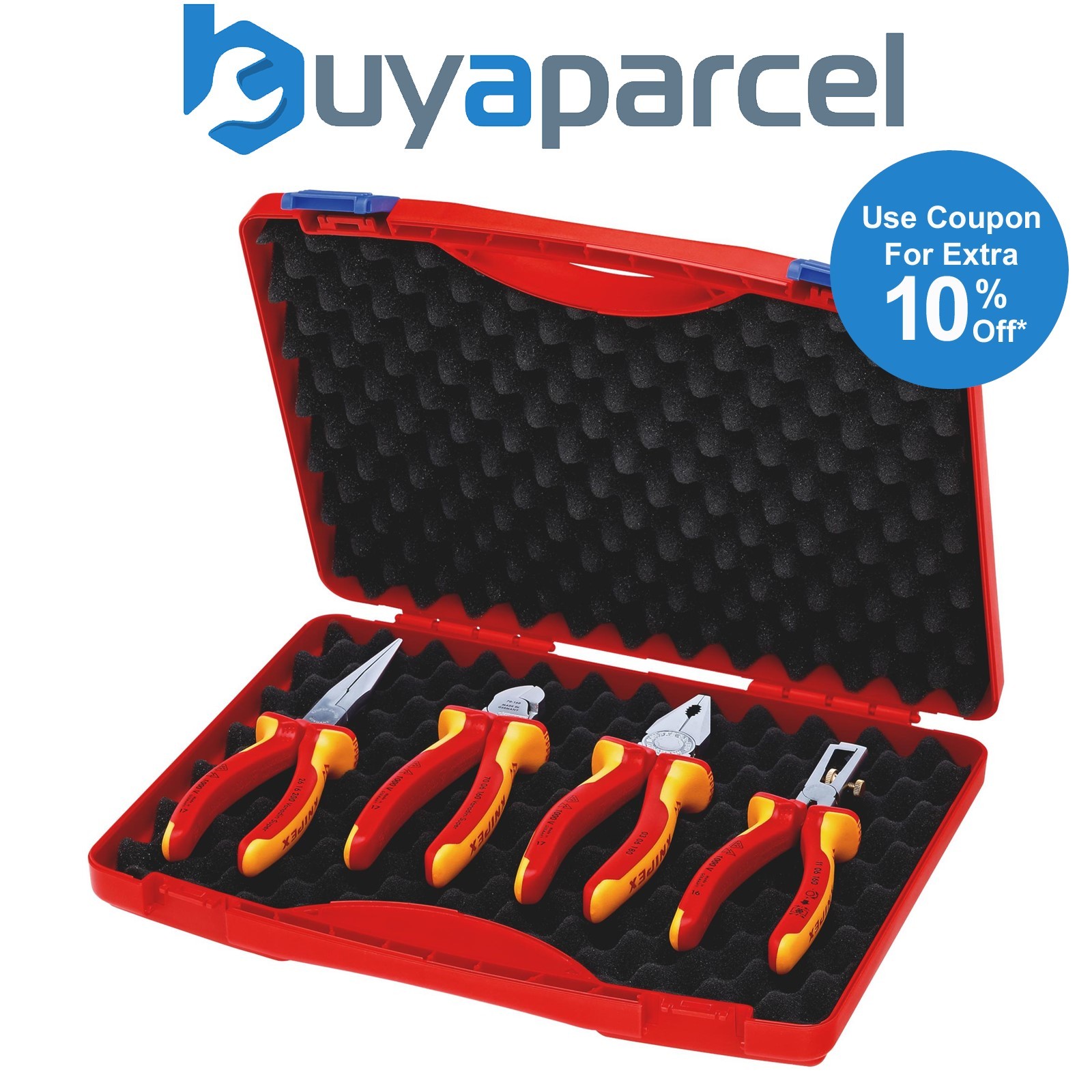 Draper 76798 KNIPEX 00 20 15 "RED" Electric Set 1 Tool Box