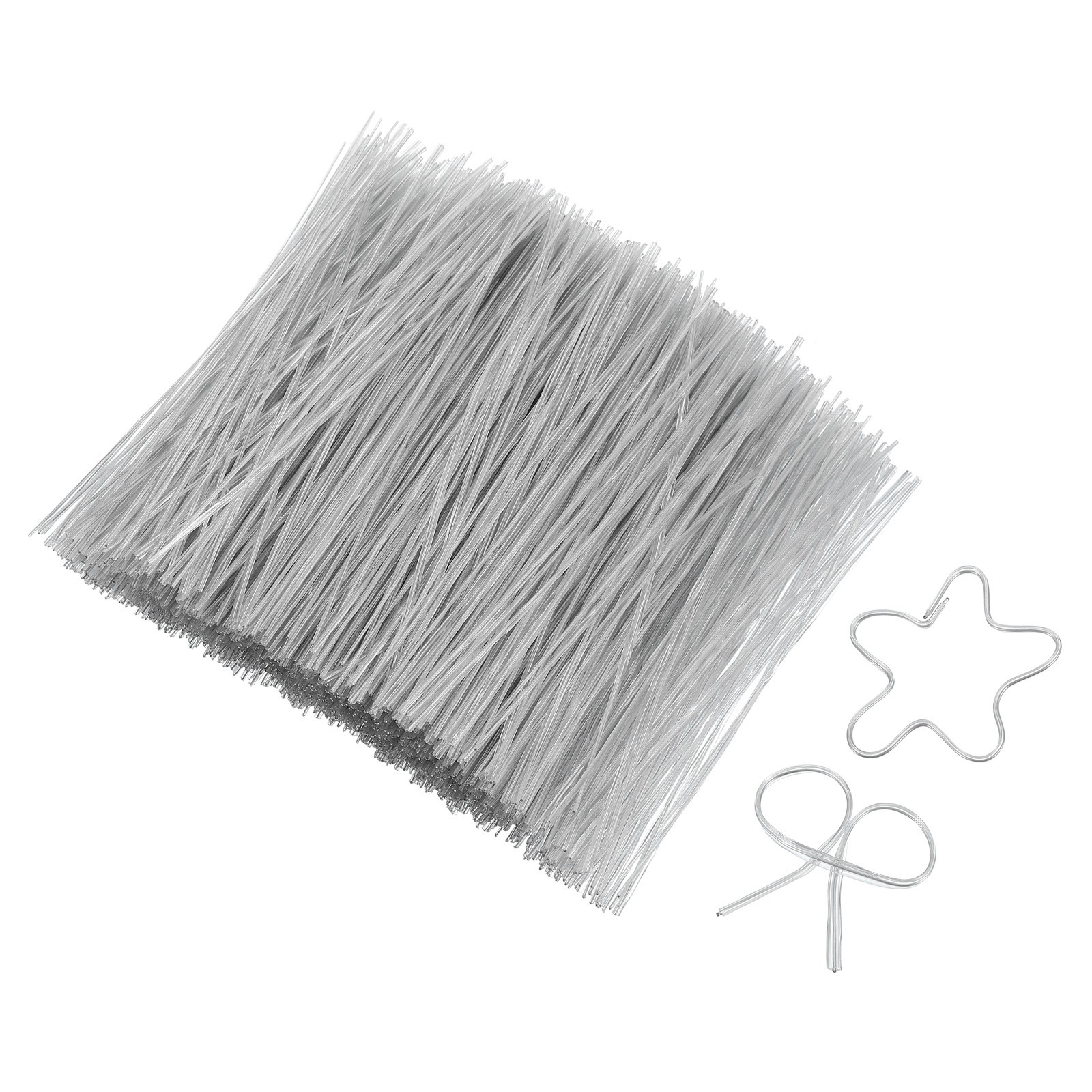 6 Inch Twist Ties, Metallic Twist Tie, 1200 Pack, Transparent