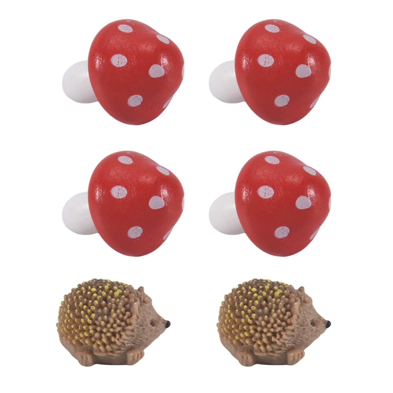 8X(Garden Fairy Accessories Resin Hedgehogs and Wood Mushroom Miniature2829