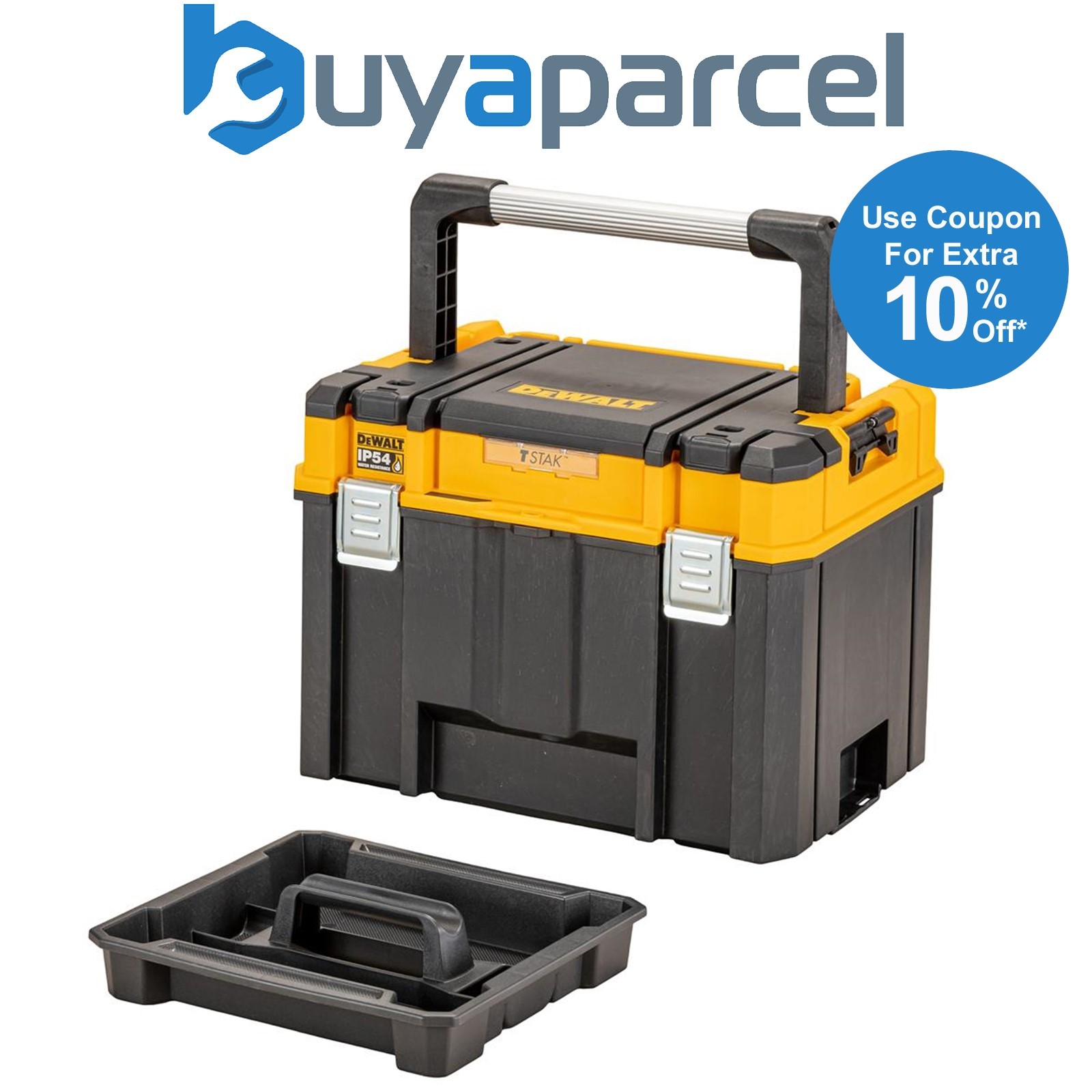 Dewalt DWST83343-1 Deep TSTAK 2.0 Organiser Storage Box + Tote Tray Long Handle