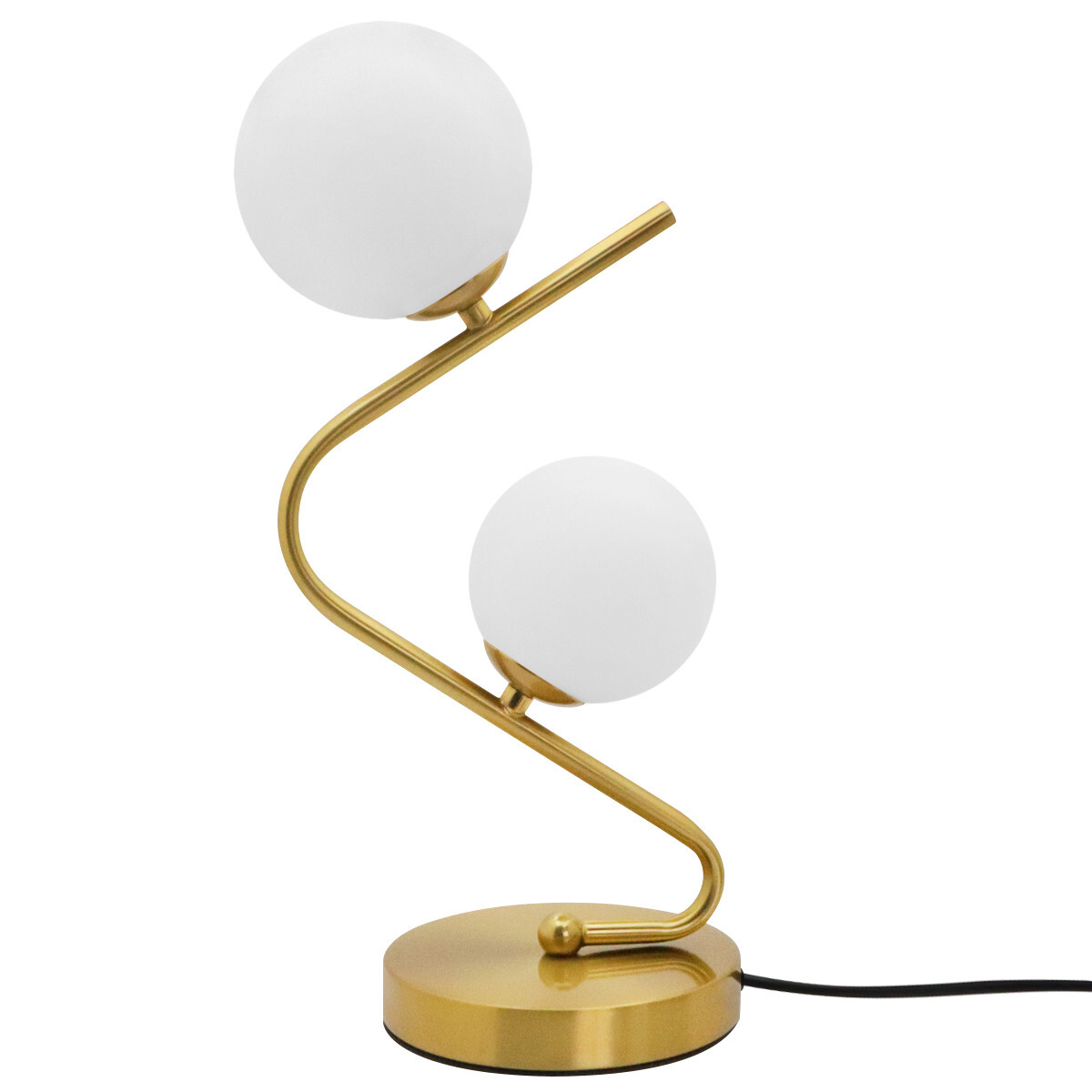 Retro Brass Twin Frosted Glass Globe Table Lamp Desk Lamp Bedside Light T516