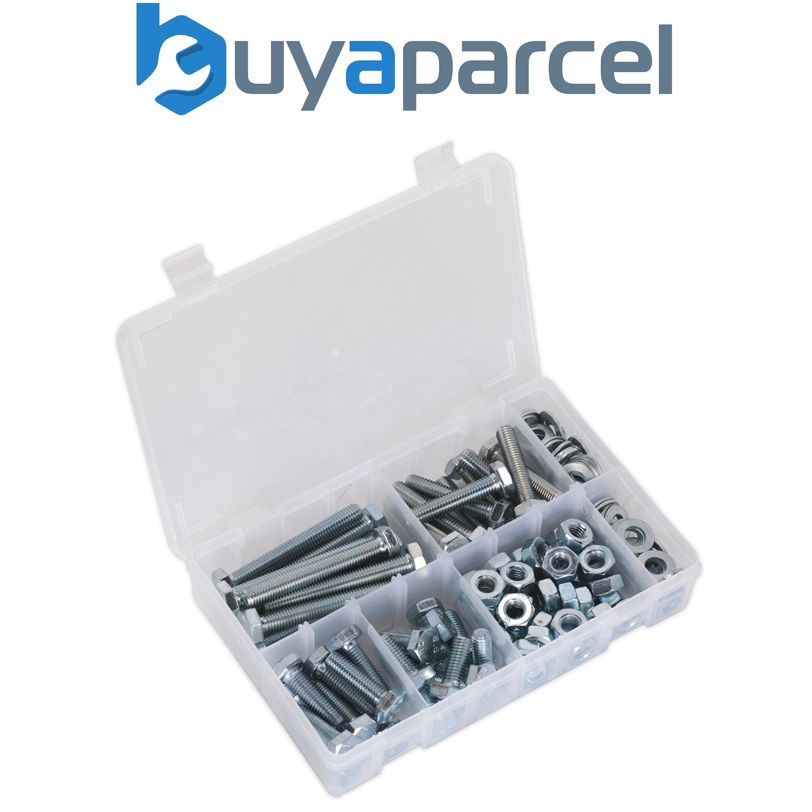 Sealey AB052SNW High Tensile Setscrew, Nut & Washer Assortment M10 150pc