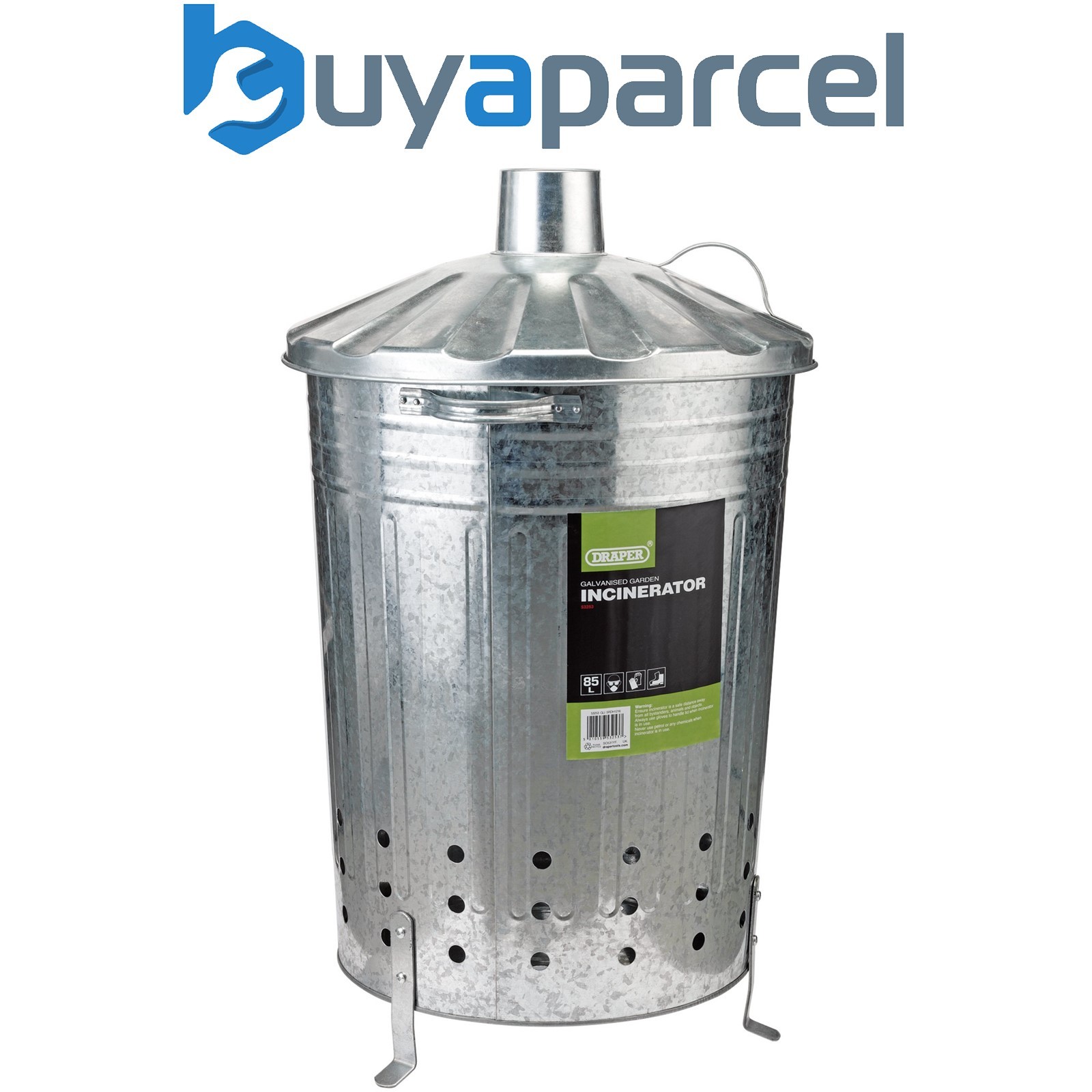 Draper 53253 Galvanised Garden Incinerator, 85L