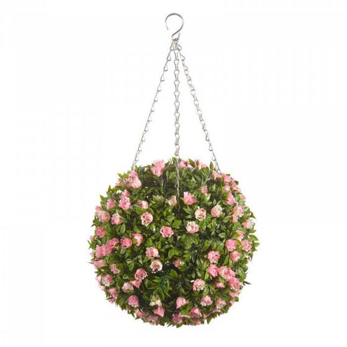 Smart Garden Stylish outdoor Pink Rose Topiary Ball Ornament