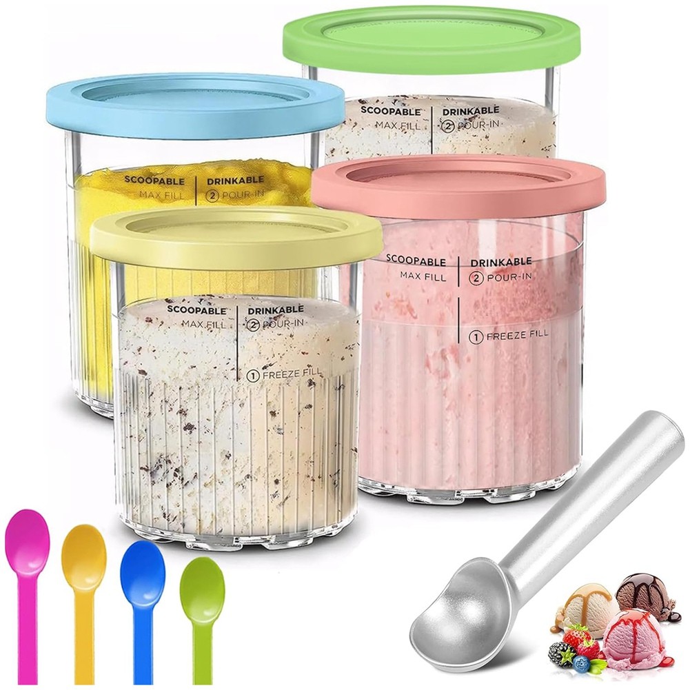 Ice Cream Containers Replacement for Creami Pints and Lids 24oz Cups9061