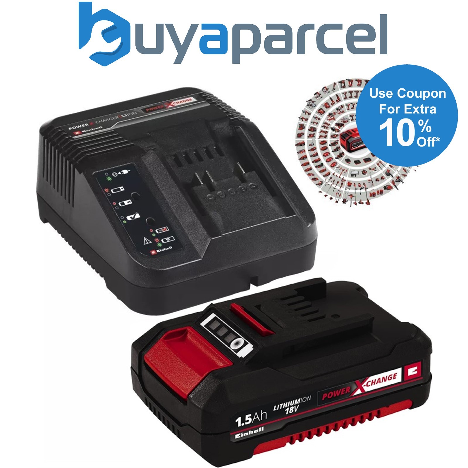 Einhell 18v Power X-Change PXC Starter Kit - 1x 1.5Ah Battery + Charger Ozito