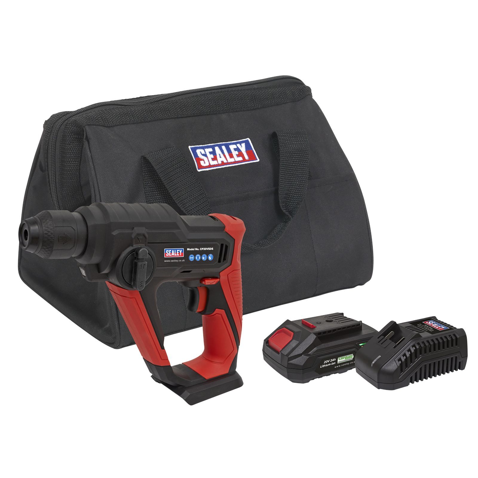 Sealey Cordless Rotary Hammer Drill Kit 20V SDS Plus 2Ah - CP20VSDSKIT1