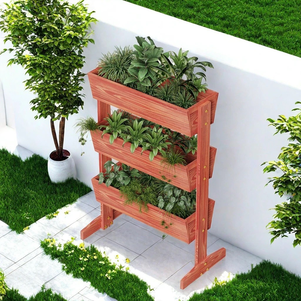 Heavy Duty Pine Vertical Garden Bed Elevated Planter Box Grow Vegetable Flower