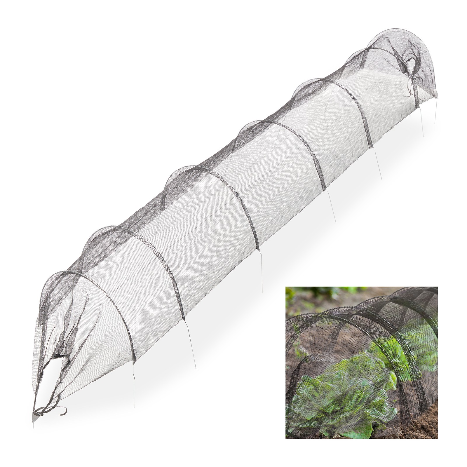 Garden net tunnel Insect Control Cover Black Mesh Cloche Lightweight Durable