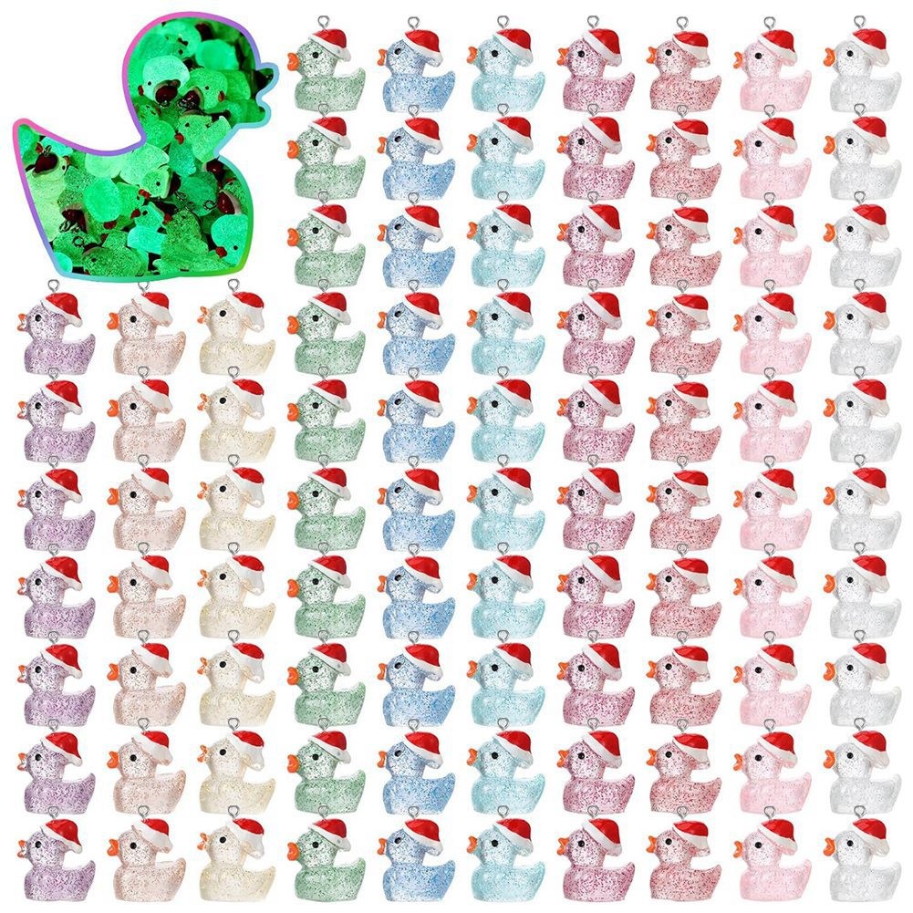 2X(Christmas Resin Ducks Christmas Tiny Duck Resin Animals3234