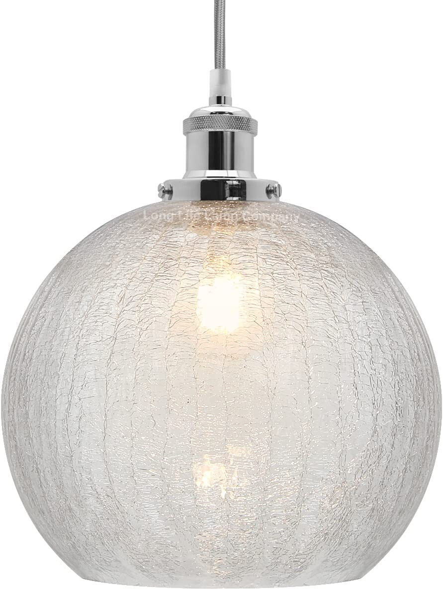 Modern Crackled Glass Shade Chandelier Pendant Ceiling Pub Dine Light H3043