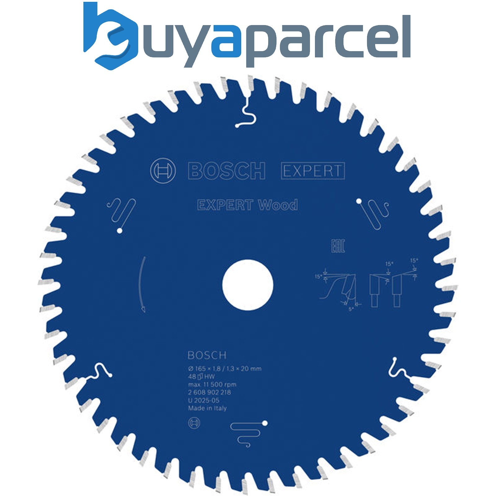 Bosch EXPERT Wood Circular Saw Blade 165 x 1.8/1.3 x 20 mm T48 2608902218