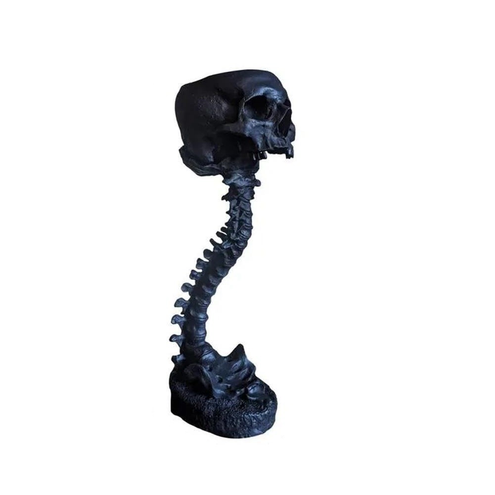 2X(Resin Skull Planter & Spine Stand Set, Polyresin Skulls Pot, Halloween2676
