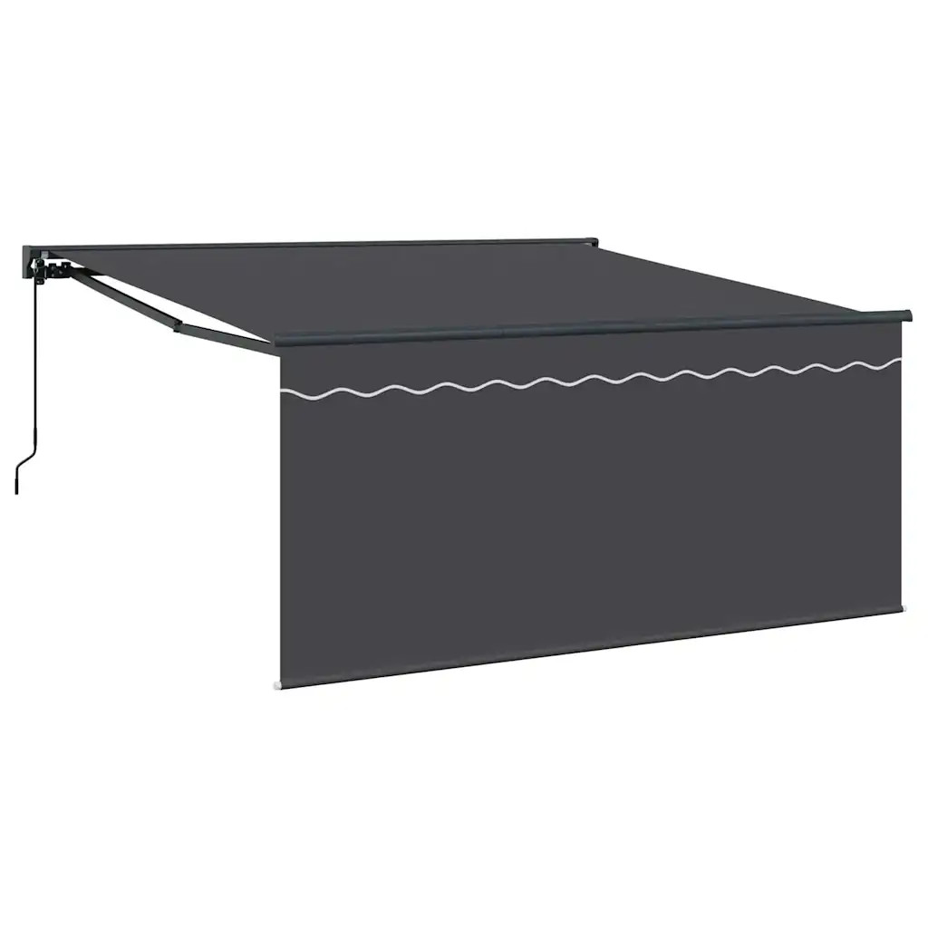 vidaXL Retractable Awning Manual Anthracite 300 x 250 cm, Adjustable Retractable