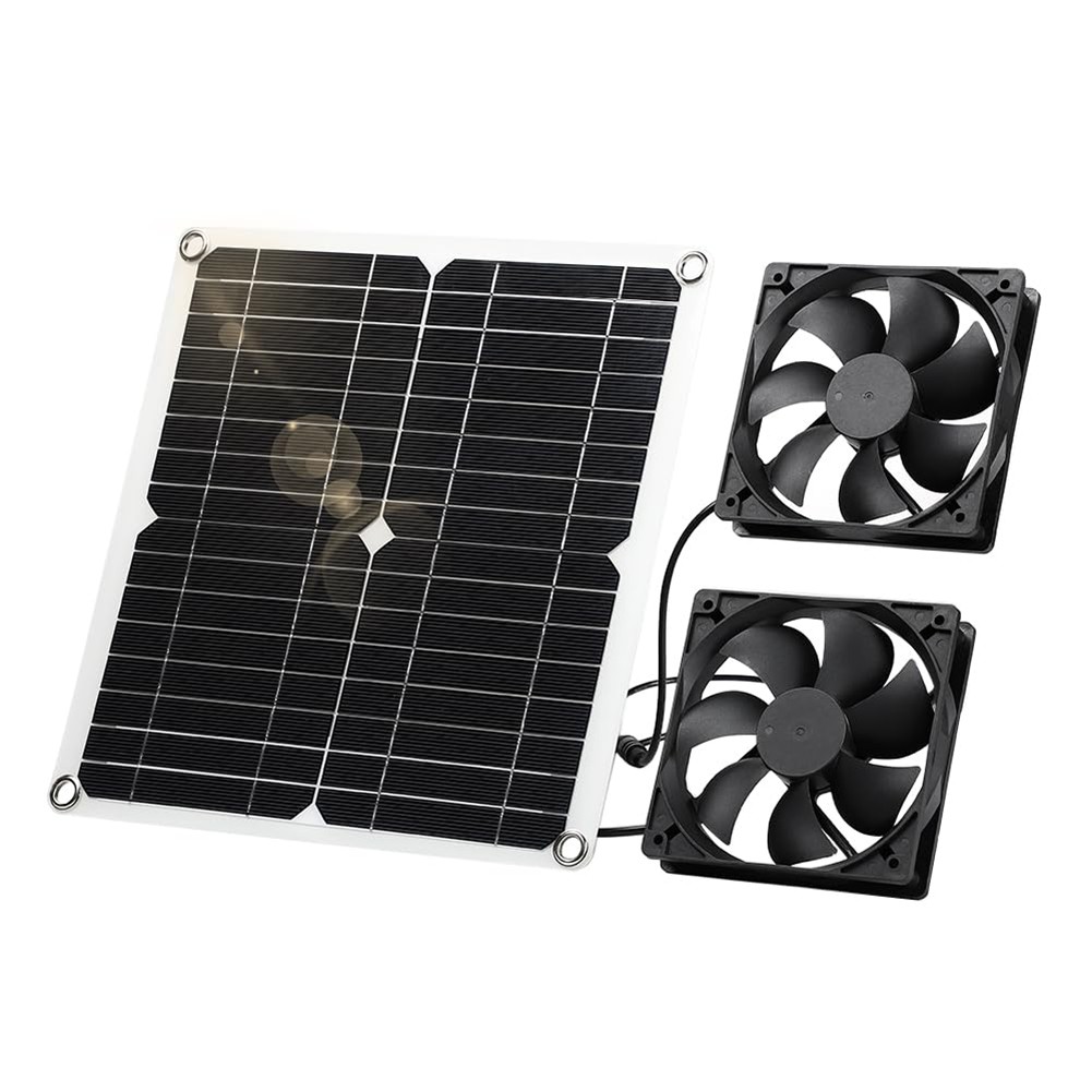 Solar Fan,12 W Solar Panel Fan, Weatherproof,with DC Fan for Small Chicken2674