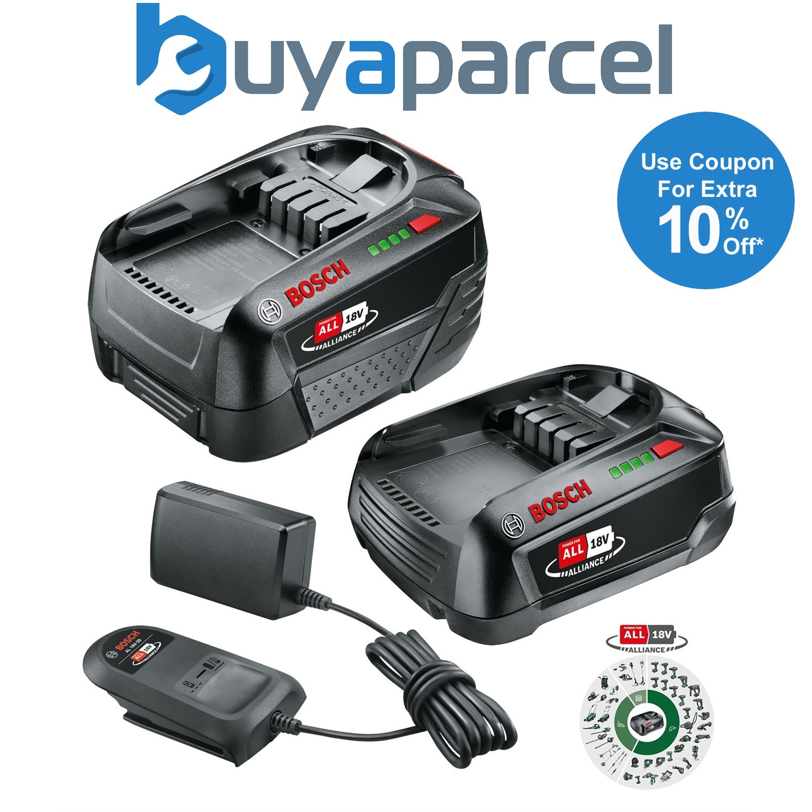 Bosch Starter Set 18V PBA 4.0 + 2.5Ah Battery + Charger Kit - Power For All