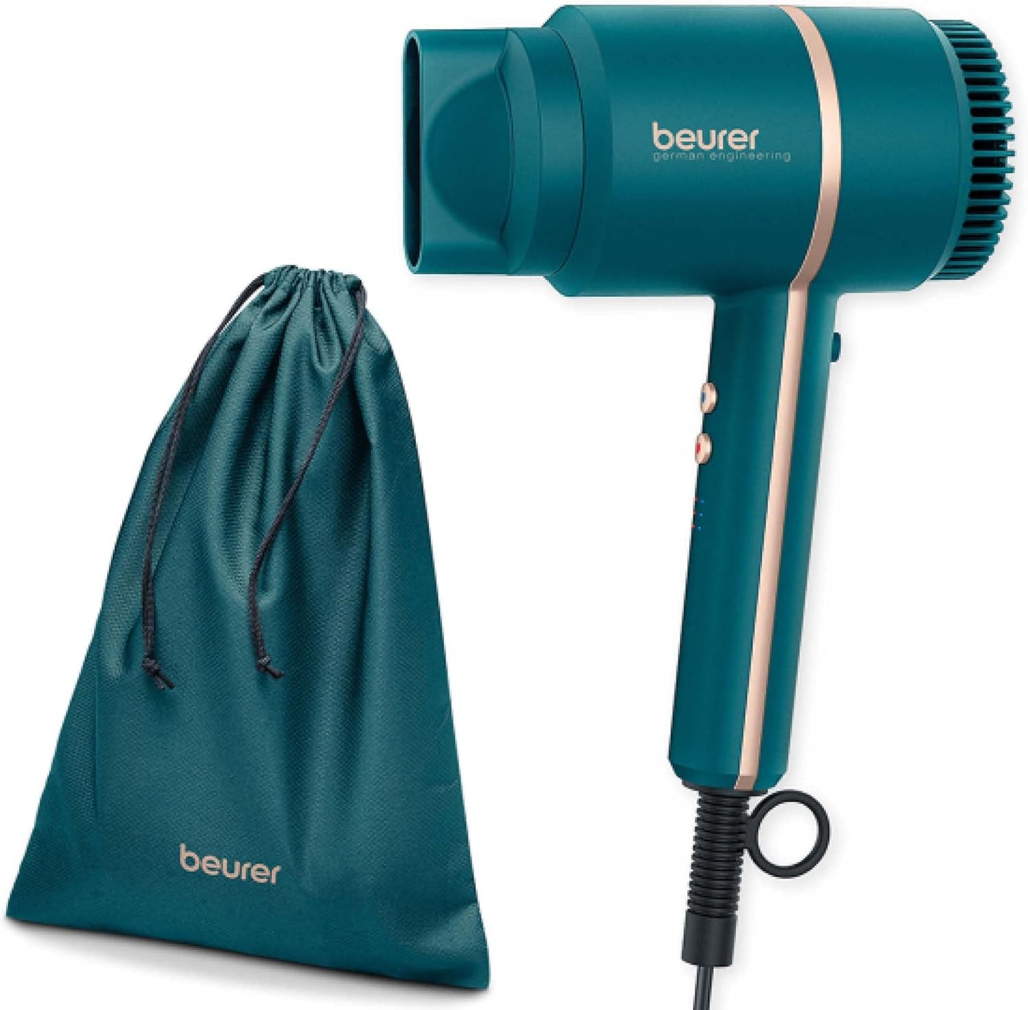 Beurer HC35 Ocean Compact Hair Dryer with Ion Function, Lightweight Hairdryer I