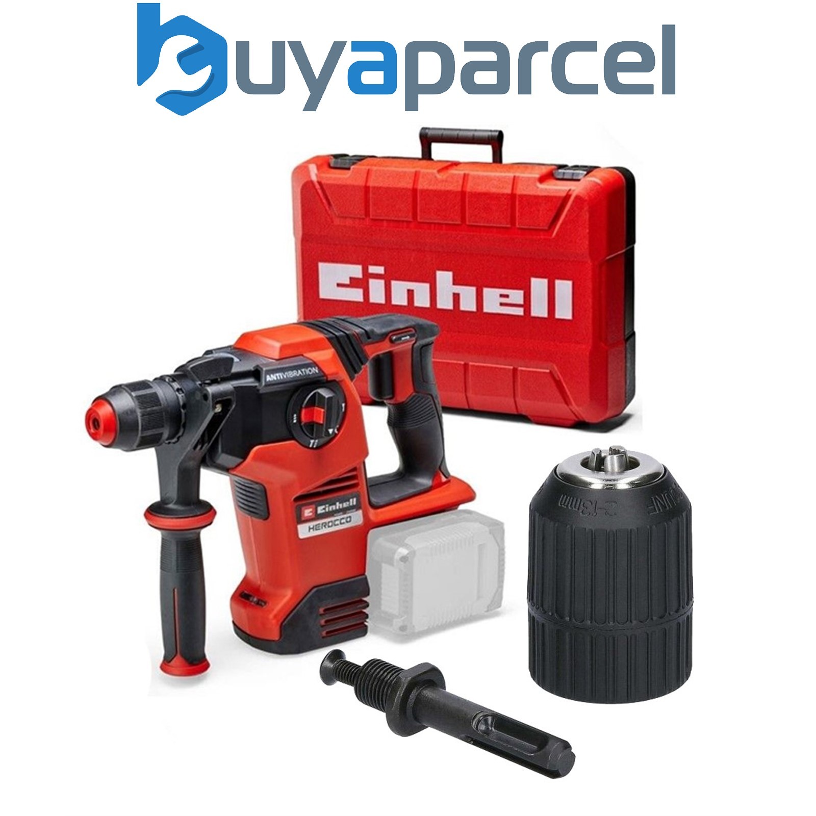 Einhell 18v 36V X-Change Cordless SDS Hammer Drill + Keyless Chuck + Adapter