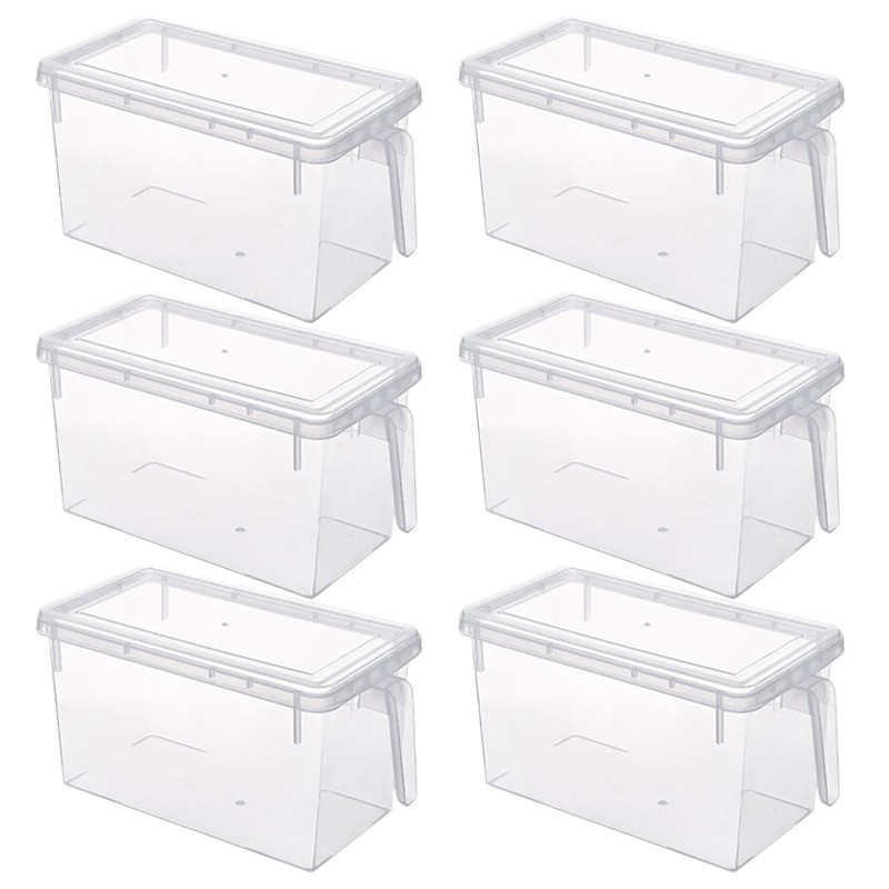 6PCS Food Storage Containers Freezer Refrigerator Storage Box with Handle3327