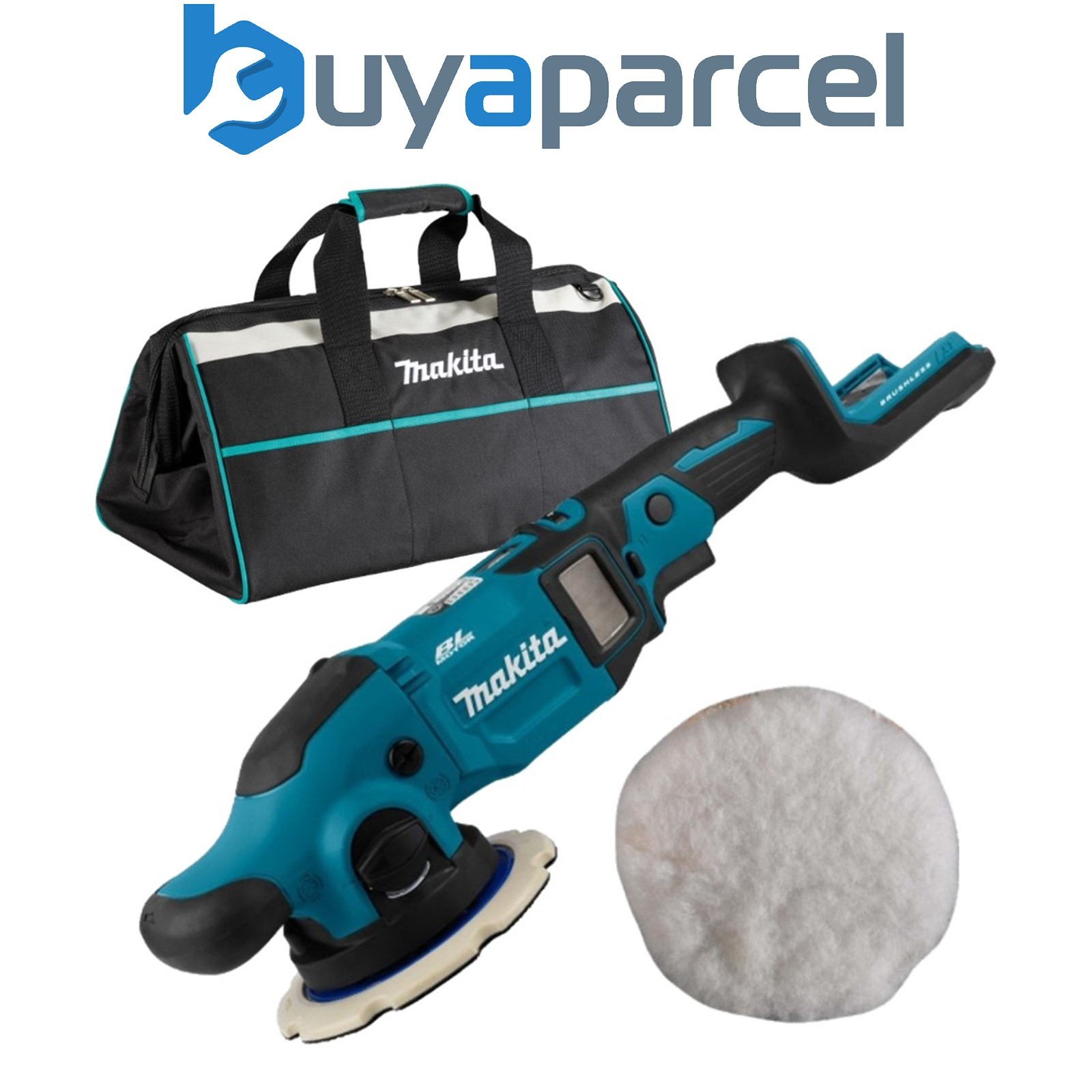 Makita DPO600Z 18v LXT Cordless Brushless Orbital Polisher 150mm + Bag + Wool