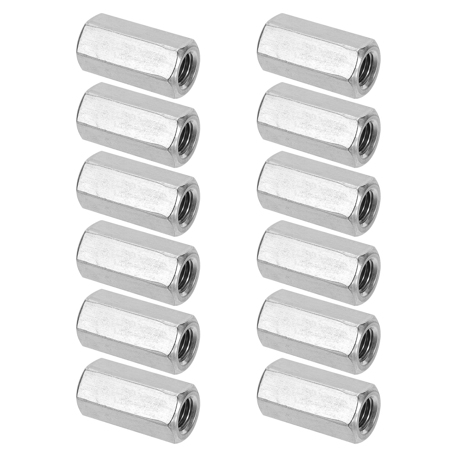M12x1.75mm Stainless Steel Hex Coupling Nuts,12pcs 40mm Threaded Rod Connector