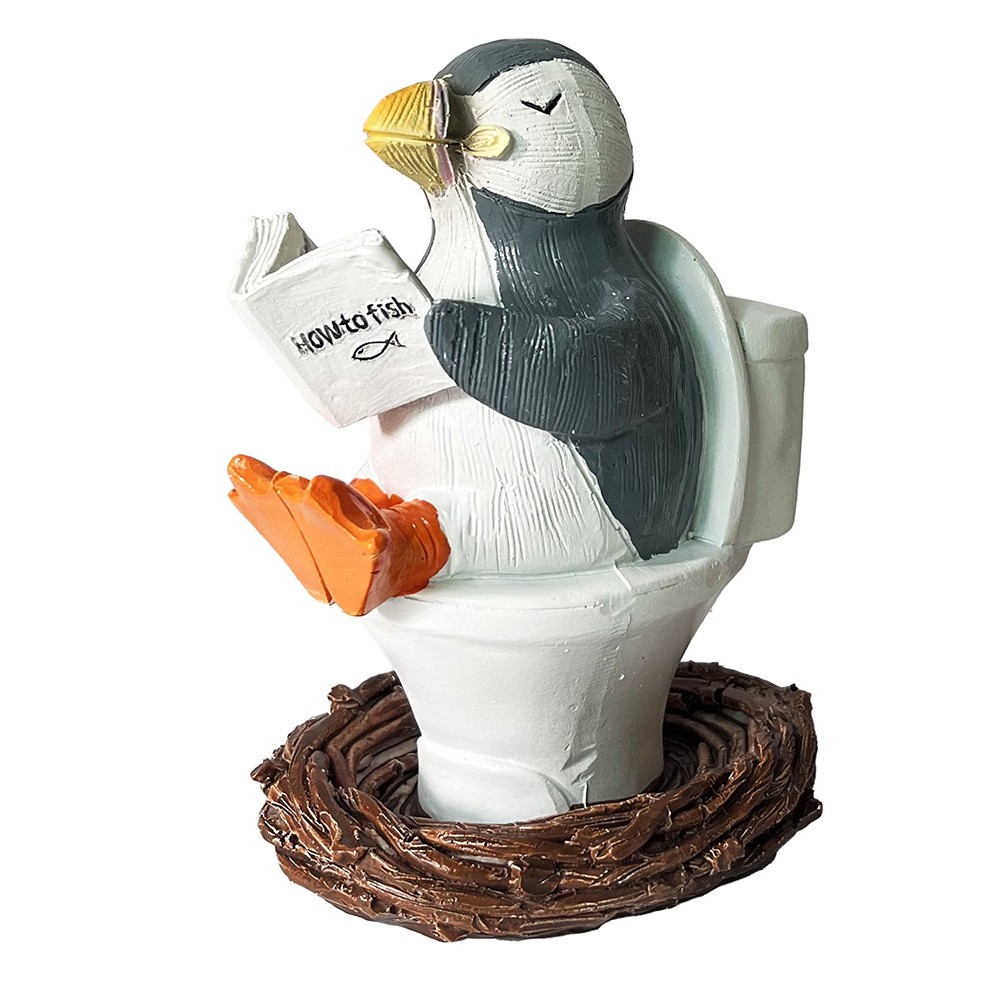 2X(Penguin on Toilet Reading Book Whimsical Gift Perfect for Home, Office,3142