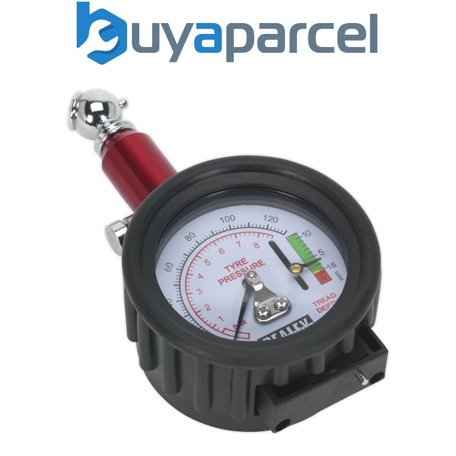 Sealey TSTPDG01 Tyre Pressure Gauge with Tyre Tread Depth Gauge 0-8bar(0-120psi)