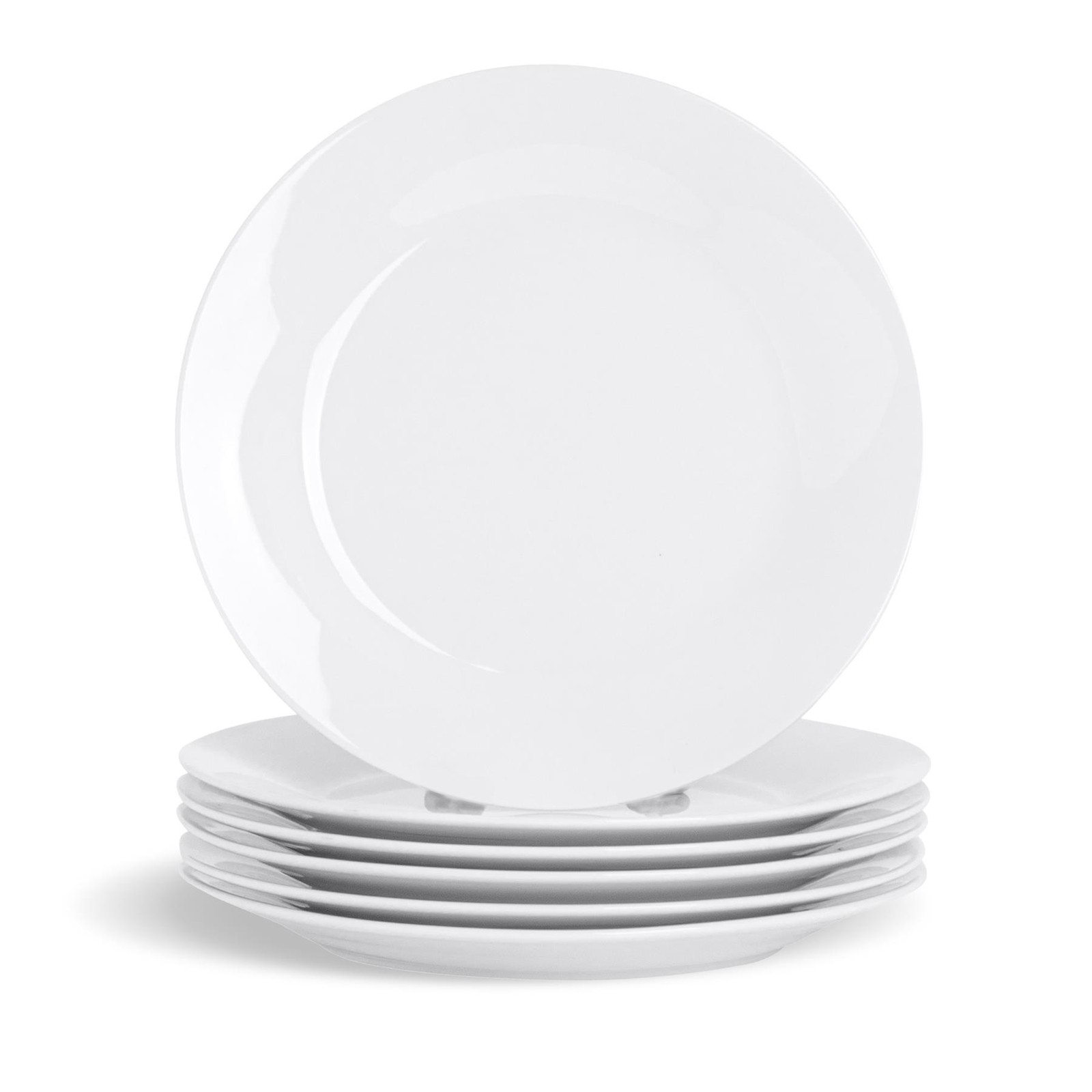 24x Classic White Dessert Plates Porcelain Bread Snack Side Dishes 19cm
