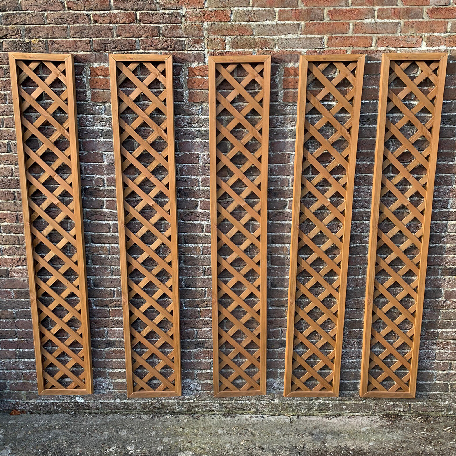 Wooden Garden Trellis Framed Square Panel Fence Toppers 180 x 30cm Pack of 5