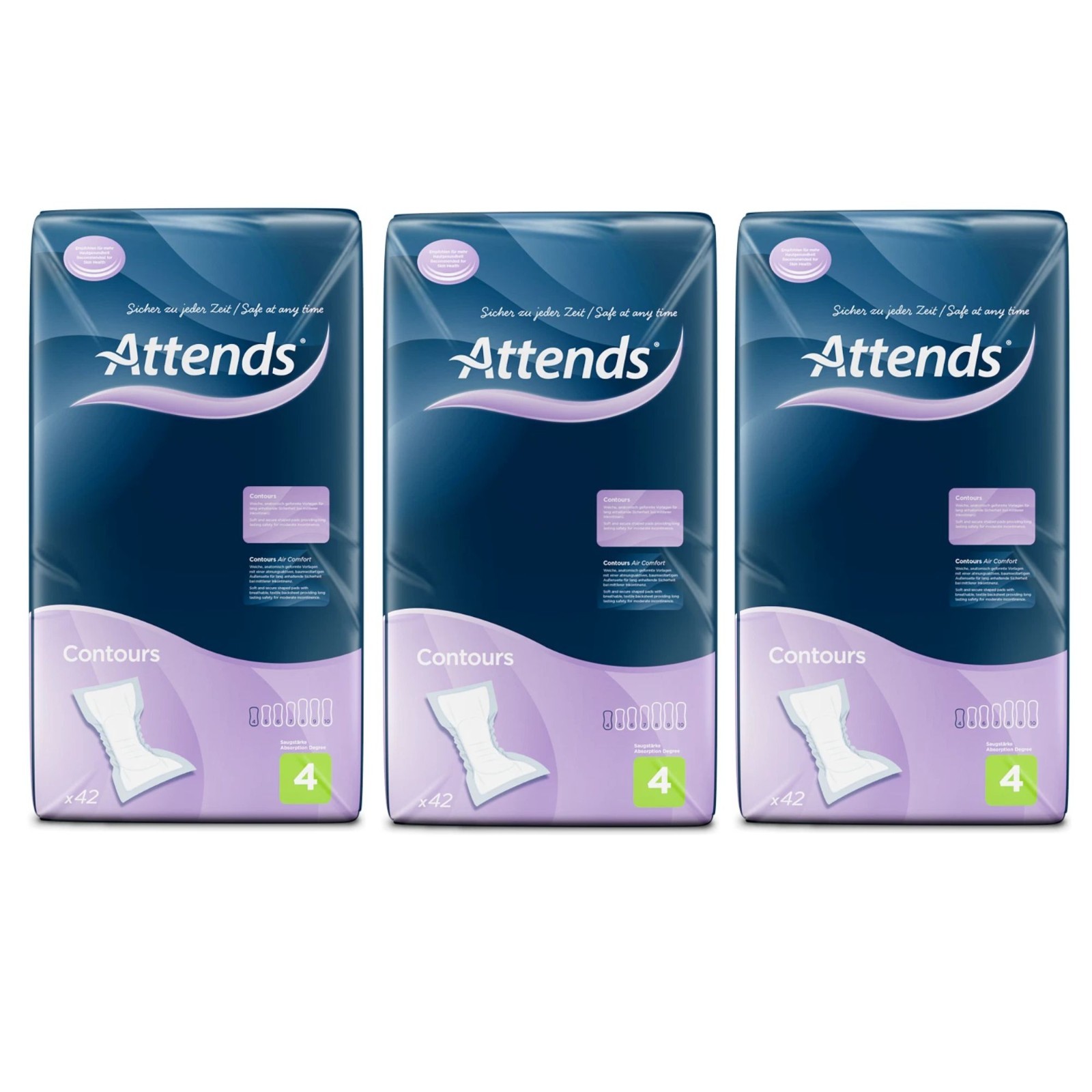 Attends Contours Regular 4 Pads 42 Pack-3